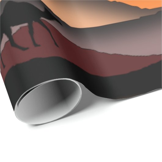 Sunset Camel Wrapping Paper Cadeaupapier (Rol Hoek)