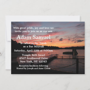 Sunset Camp Lake Invitation Kaart