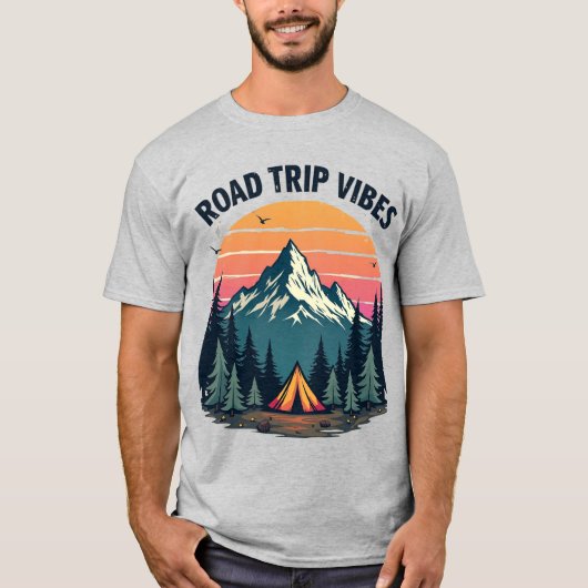 Sunset Camping T-Shirt (Voorkant)
