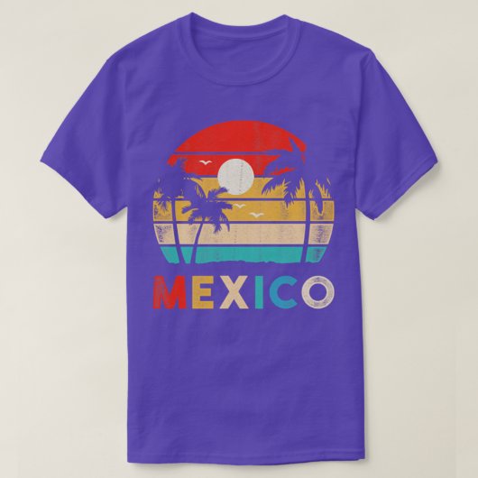 Sunset Cancun Beach Mexico Retro Mexicaans T-shirt (Design voorkant)