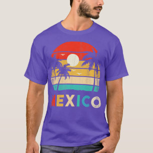 Sunset Cancun Beach Mexico Retro Mexicaans T-shirt