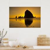 Sunset, Cannon Beach, Oregon Poster (Keuken)