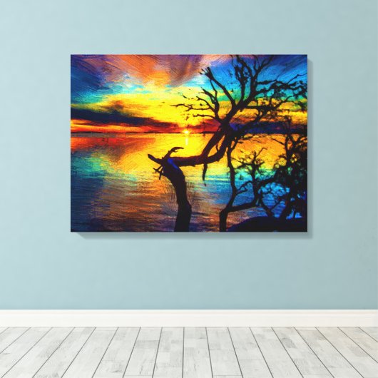 Sunset Canvas Afdruk (Insitu (Houten vloer))
