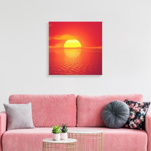 Sunset Canvas afdrukken (Insitu (Woonkamer))