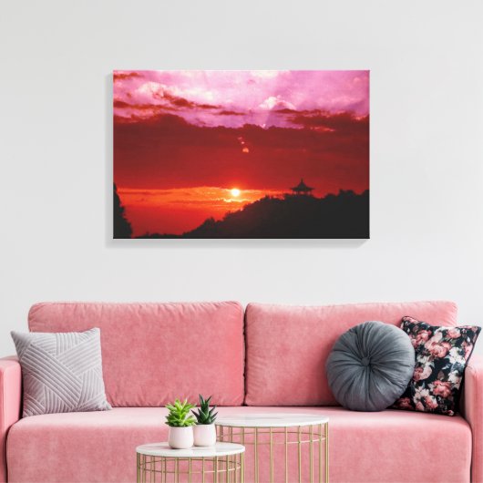 Sunset Canvas afdrukken (Insitu (Woonkamer))