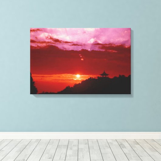Sunset Canvas afdrukken (Insitu (Houten vloer))