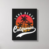Sunset Canvas — Long Beach Retro Sunset Print (Voorkant)