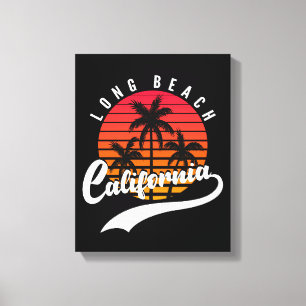 Sunset Canvas — Long Beach Retro Sunset Print