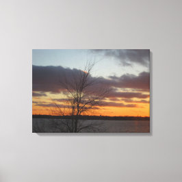 Sunset Canvas meer - 23,17 x 16,50 inch Afdruk