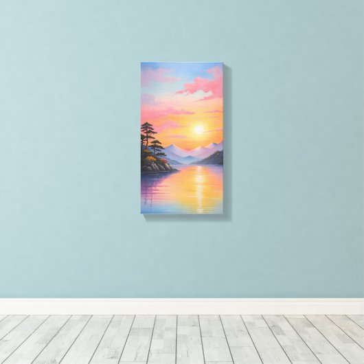 Sunset Canvas Muurkunst Afdruk (Insitu (Houten vloer))