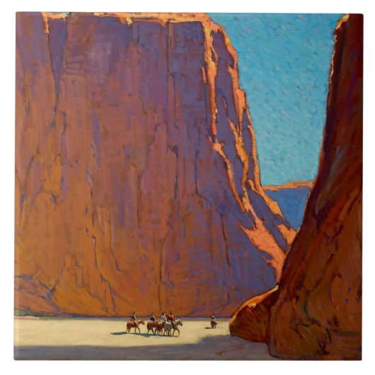 “Sunset Canyon de Chelly” door Edgar Payne Tegeltje (Voorkant)