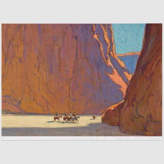 "Sunset Canyon de Chelly" van Edgar Payne Tissuepapier (Voorkant)