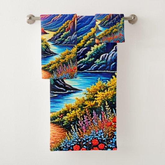  Sunset Canyon River Art Bad Handdoek (Insitu)