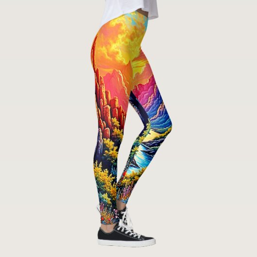  Sunset Canyon River Art Leggings (Rechts)