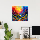  Sunset Canyon River Art Poster (Thuiskantoor)