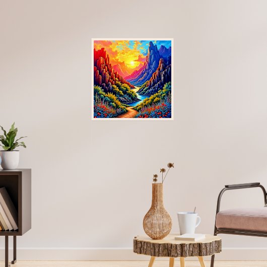  Sunset Canyon River Art Poster (Woonkamer 3)