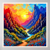  Sunset Canyon River Art Poster (Voorkant)
