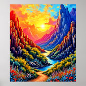  Sunset Canyon River Art Poster (Voorkant)