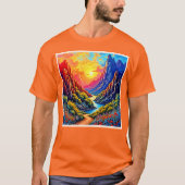 Sunset Canyon River Art T-shirt (Voorkant)