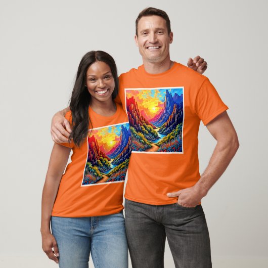 Sunset Canyon River Art T-shirt (Unisex)