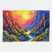 Sunset Canyon River Art Theedoek (Horizontaal)