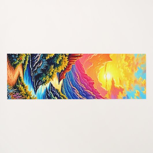  Sunset Canyon River Art Yogamat (Achterkant (horizontaal))