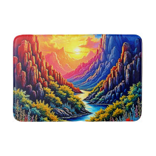  Sunset Canyon River Kunst Badmat