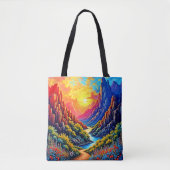 Sunset Canyon River Kunst Tote Bag (Voorkant)