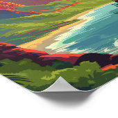 Sunset Canyon River - Retro Schilderachtig Mountai Poster (Hoek)