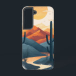 Sunset Canyon Trail telefoonhoesje Samsung Galaxy Hoesje<br><div class="desc">Volg een kronkelend pad door een gloeiende kloof,  verlicht door een lage zon en omringd door zachte woestijnsilhouetten.</div>