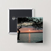 Sunset Carmel, Ca. Vierkante Button 5,1 Cm (Voorkant /achterkant)