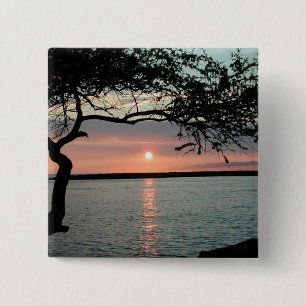 Sunset Carmel, Ca. Vierkante Button 5,1 Cm