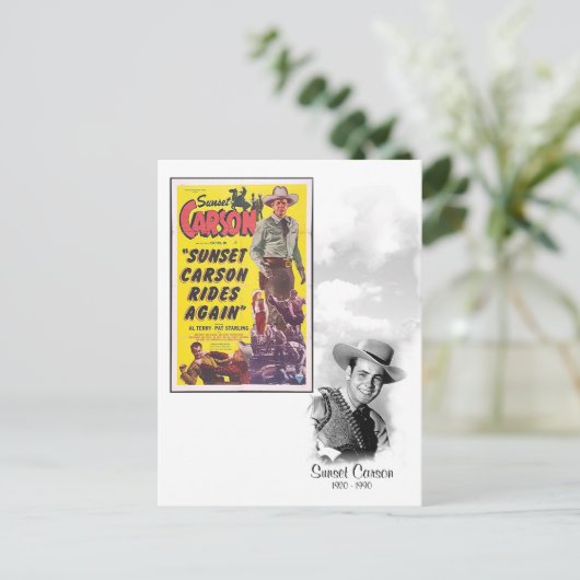 Sunset Carson - 1920 - 1990 Briefkaart (Staand voorkant)