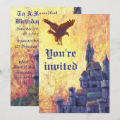 Sunset Castle Party nodigt uit Kaart (Voorkant / Achterkant)