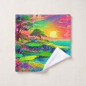 Sunset Cliff Paradise Art Bad Handdoek (Wasdoekje)