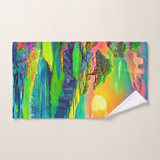 Sunset Cliff Paradise Art Bad Handdoek (Handdoek)