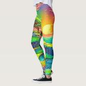Sunset Cliff Paradise Art Leggings (Links)