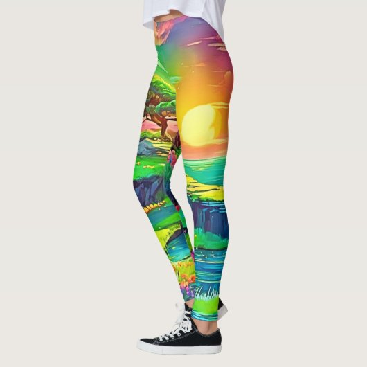 Sunset Cliff Paradise Art Leggings (Links)