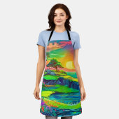 Sunset Cliff Paradise Art Schort (Gedragen)