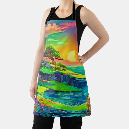 Sunset Cliff Paradise Art Schort (Insitu)