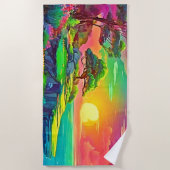 Sunset Cliff Paradise Art Strandlaken (Voorkant)