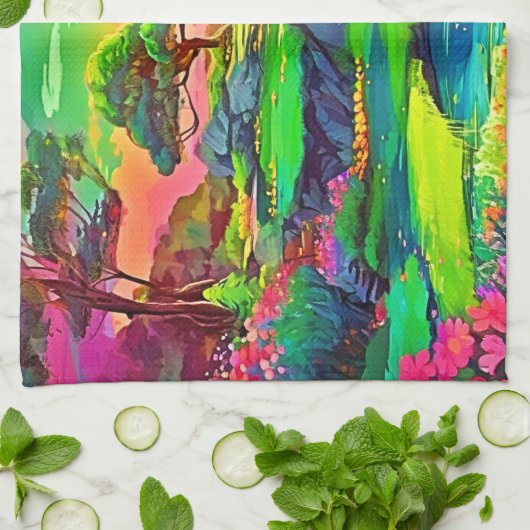 Sunset Cliff Paradise Art Theedoek (Gevouwen)