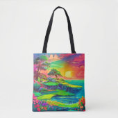 Sunset Cliff Paradise Art Tote Bag (Voorkant)