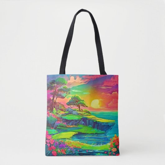 Sunset Cliff Paradise Art Tote Bag (Voorkant)