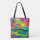 Sunset Cliff Paradise Art Tote Bag (Achterkant)