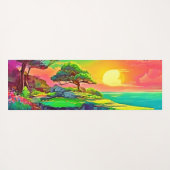 Sunset Cliff Paradise Art Yogamat (Achterkant (horizontaal))