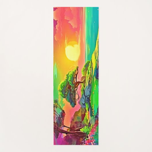 Sunset Cliff Paradise Art Yogamat (Voorkant)