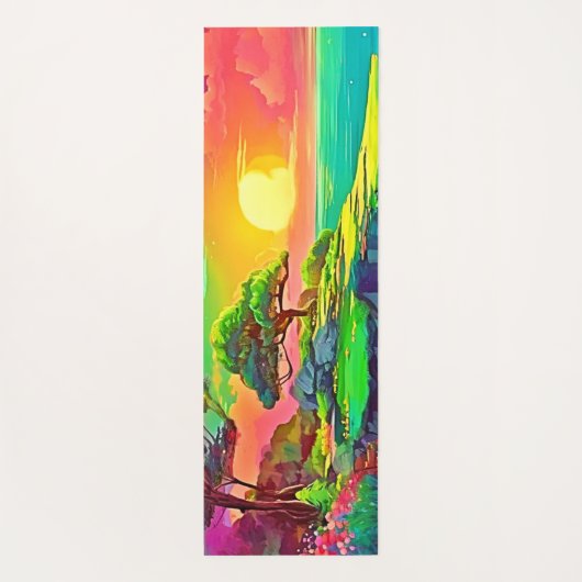 Sunset Cliff Paradise Art Yogamat (Achterkant)