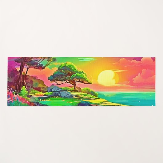 Sunset Cliff Paradise Art Yogamat (Voorkant (horizontaal))