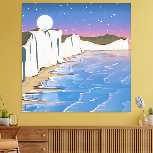 Sunset Cliffs by the Ocean Canvas Afdruk (Insitu (Woonkamer))